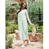 Ekouaer Long Sleeve Nightgowns for Women Sleep Shirt Henley Sleep Dress(Light Blue Floral)
