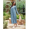 Ekouaer Long Sleeve Nightgowns for Women Sleep Shirt Henley Sleep Dress(Navy Floral)