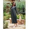 Ekouaer Long Sleeve Nightgowns for Women Sleep Shirt Henley Sleep Dress(Navy Florals)