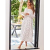 Ekouaer Long Sleeve Nightgowns for Women Sleep Shirt Henley Sleep Dress(Pink Flowers)