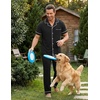 Ekouaer Men’s Cotton Pajama Set Short Sleeve Button Down Sleepwear Pjs(Black)