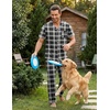 Ekouaer Men’s Cotton Pajama Set Short Sleeve Button Down Sleepwear Pjs(Black/White Plaid)