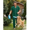 Ekouaer Men’s Cotton Pajama Set Short Sleeve Button Down Sleepwear Pjs(Evergreen)