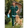 Ekouaer Men’s Cotton Pajama Set Short Sleeve Button Down Sleepwear Pjs(Plaid/Green and Black)