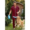 Ekouaer Men’s Cotton Pajama Set Short Sleeve Button Down Sleepwear Pjs(Plaid/Red and Black)