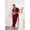 Ekouaer Men’s Cotton Pajama Set Short Sleeve Button Down Sleepwear Pjs(Plaid/Red and Black)