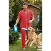 Ekouaer Men’s Cotton Pajama Set Short Sleeve Button Down Sleepwear Pjs(Red)