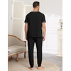 Ekouaer Mens Pajama Set Short Sleeve Pjs with Pant 2 Piece Lounge Set S-3XL(Black)