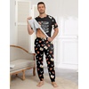 Ekouaer Mens Pajama Set Short Sleeve Pjs with Pant 2 Piece Lounge Set S-3XL(Black Gaming)