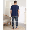 Ekouaer Mens Pajama Set Short Sleeve Pjs with Pant 2 Piece Lounge Set S-3XL(Navy Christmas Crew)