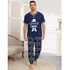 Ekouaer Mens Pajama Set Short Sleeve Pjs with Pant 2 Piece Lounge Set S-3XL(Navy Christmas Crew)