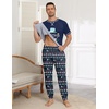 Ekouaer Mens Pajama Set Short Sleeve Pjs with Pant 2 Piece Lounge Set S-3XL(Navy Christmas Crew)