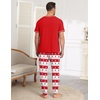 Ekouaer Mens Pajama Set Short Sleeve Pjs with Pant 2 Piece Lounge Set S-3XL(Red Merry Christmas)