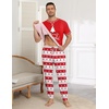 Ekouaer Mens Pajama Set Short Sleeve Pjs with Pant 2 Piece Lounge Set S-3XL(Red Merry Christmas)