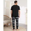 Ekouaer Mens Pajama Set Short Sleeve Pjs with Pant 2 Piece Lounge Set S-3XL(Tie-dye Black White)