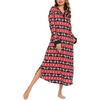 Ekouaer Nightgowns for Women Long Sleeve Winter Night Gown with Pockets(Christmas Red)
