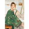 Ekouaer Nightgowns for Women Long Sleeve Winter Night Gown with Pockets(Green Floral)