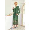 Ekouaer Nightgowns for Women Long Sleeve Winter Night Gown with Pockets(Green Floral)