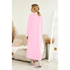 Ekouaer Nightgowns for Women Long Sleeve Winter Night Gown with Pockets(Light Pink)