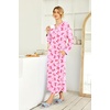 Ekouaer Nightgowns for Women Long Sleeve Winter Night Gown with Pockets(Pink Bow)