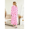 Ekouaer Nightgowns for Women Long Sleeve Winter Night Gown with Pockets(Pink Bow)
