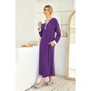 Ekouaer Nightgowns for Women Long Sleeve Winter Night Gown with Pockets(Purple)
