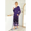 Ekouaer Nightgowns for Women Long Sleeve Winter Night Gown with Pockets(Purple Flower)