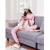 Ekouaer Pajamas for Women Set Long Sleeve Pjs Soft 2 Piece Cozy Loungewear(Dog Pink Plaid)