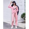 Ekouaer Pajamas for Women Set Long Sleeve Pjs Soft 2 Piece Cozy Loungewear(Dog Pink Plaid)