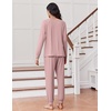 Ekouaer Pajamas for Women Set Long Sleeve Pjs Soft 2 Piece Cozy Loungewear(Dusty Rose)