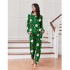 Ekouaer Pajamas for Women Set Long Sleeve Pjs Soft 2 Piece Cozy Loungewear(Green Christmas)