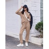 Ekouaer Pajamas for Women Set Long Sleeve Pjs Soft 2 Piece Cozy Loungewear(Khaki)