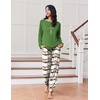 Ekouaer Pajamas for Women Set Long Sleeve Pjs Soft 2 Piece Cozy Loungewear(Ombre Green)