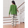 Ekouaer Pajamas for Women Set Long Sleeve Pjs Soft 2 Piece Cozy Loungewear(Ombre Green)