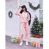 Ekouaer Pajamas for Women Set Long Sleeve Pjs Soft 2 Piece Cozy Loungewear(Pink Plaid Christmas)