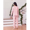 Ekouaer Pajamas for Women Set Long Sleeve Pjs Soft 2 Piece Cozy Loungewear(Pink Plaid Christmas)