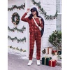 Ekouaer Pajamas for Women Set Long Sleeve Pjs Soft 2 Piece Cozy Loungewear(Red Plaid Bow)