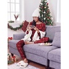 Ekouaer Pajamas for Women Set Long Sleeve Pjs Soft 2 Piece Cozy Loungewear(Red Plaid Bow)