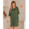 Ekouaer Plus Size Nightgown for Women Oversized Sleep Shirt Sleepwear S-5XL(Army Green)