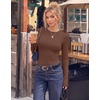 Ekouaer Women Long Sleeve Thermal Shirts Micro Fleece Tops Warm Undershirts(Black/White/Beige/Brown)