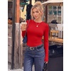 Ekouaer Women Long Sleeve Thermal Shirts Micro Fleece Tops Warm Undershirts(Black/White/Dark Gray/Red)