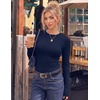 Ekouaer Women Long Sleeve Thermal Shirts Micro Fleece Tops Warm Undershirts(Blue Purple Navy)