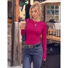 Ekouaer Women Long Sleeve Thermal Shirts Micro Fleece Tops Warm Undershirts(Rose Red(hot Pink))