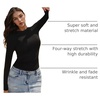 Ekouaer Womens 3 Pack Long Sleeve Shirts Stretch Fitted Thermal Underscrubs(Black/White/Light Blue)