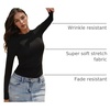Ekouaer Womens 3 Pack Long Sleeve Shirts Stretch Fitted Thermal Underscrubs(Black/Winered//Blue)