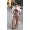 Ekouaer Womens Deep V Neck Long Sleeve Shirts Basic Thermal Tops(Light Brown Leopard)