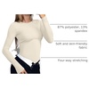 Ekouaer Women’s Long Sleeve Shirts Tight Fitted Tops Thermal Underscrubs(Beige)