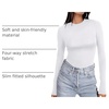 Ekouaer Women’s Long Sleeve Shirts Tight Fitted Tops Thermal Underscrubs(B-white)