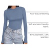 Ekouaer Women’s Long Sleeve Shirts Tight Fitted Tops Thermal Underscrubs(Dusty Pale Blue)