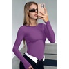 Ekouaer Women’s Long Sleeve Shirts Tight Fitted Tops Thermal Underscrubs(Gray Purple)